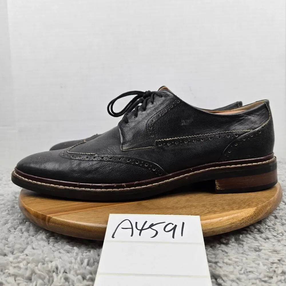 Cole Haan Mens 11.5M Warren Black Wingtip Brogue Oxford Casual Daily Dress Shoe